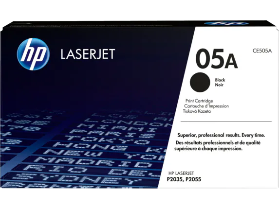 HP 05A Black Original LaserJet Toner Cartridge, CE505A