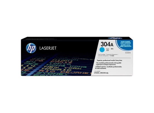 HP 304A Original LaserJet Toner Cartridge, CC530A